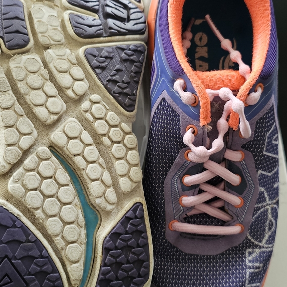 Hoka Purple and Orange Athletic Shoes - Picture 3 of 6